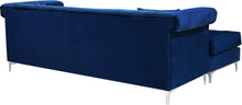 Load image into Gallery viewer, Damian Navy Velvet 2pc. Reversible Sectional