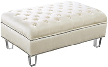 Load image into Gallery viewer, Lucas Cream Velvet Ottoman