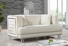 Load image into Gallery viewer, Lucas Cream Velvet Loveseat