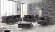 Load image into Gallery viewer, Lucas Grey Velvet Ottoman