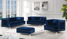 Load image into Gallery viewer, Lucas Navy Velvet Loveseat