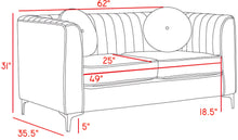 Load image into Gallery viewer, Isabelle Burgundy Velvet Loveseat