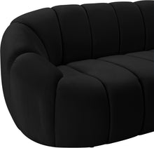 Load image into Gallery viewer, Elijah Black Velvet Loveseat
