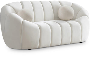 Elijah Cream Velvet Loveseat