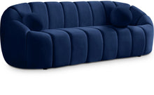 Load image into Gallery viewer, Elijah Navy Velvet Sofa