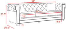 Load image into Gallery viewer, Bowery Grey Velvet Sofa