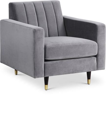 Lola Grey Velvet Chair