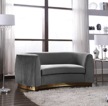 Load image into Gallery viewer, Julian Grey Velvet Loveseat