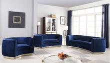 Load image into Gallery viewer, Julian Navy Velvet Loveseat