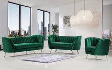Load image into Gallery viewer, Margo Green Velvet Loveseat
