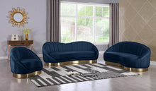 Load image into Gallery viewer, Shelly Navy Velvet Chair