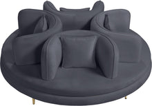Load image into Gallery viewer, Circlet Grey Velvet Round Sofa Settee