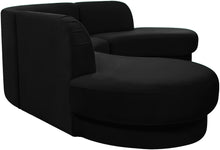 Load image into Gallery viewer, Rosa Black Velvet 3pc. Sectional (3 Boxes)