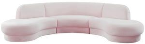 Rosa Pink Velvet 3pc. Sectional (3 Boxes)