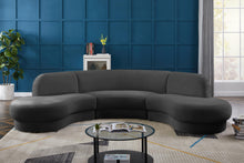 Load image into Gallery viewer, Rosa Grey Velvet 3pc. Sectional (3 Boxes)