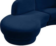 Load image into Gallery viewer, Rosa Navy Velvet 3pc. Sectional (3 Boxes)