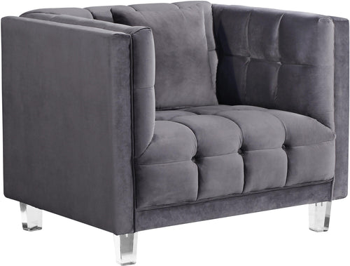Mariel Grey Velvet Chair