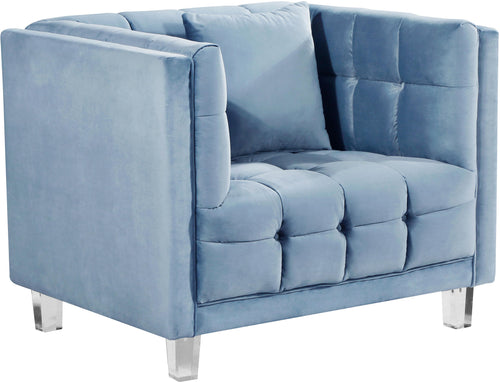 Mariel Sky Blue Velvet Chair