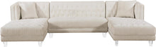 Load image into Gallery viewer, Moda Cream Velvet 3pc. Sectional