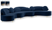 Load image into Gallery viewer, Vivacious Navy Velvet 3pc. Sectional (3 Boxes)