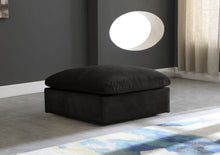Load image into Gallery viewer, Cozy Black Velvet Ottoman