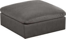 Load image into Gallery viewer, Cozy Grey Velvet Ottoman