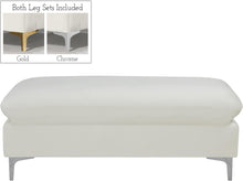 Load image into Gallery viewer, Naomi Cream Velvet Ottoman