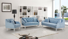 Load image into Gallery viewer, Roxy Sky Blue Velvet Chair