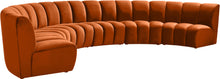 Load image into Gallery viewer, Infinity Cognac Velvet 6pc. Modular Sectional