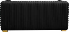 Load image into Gallery viewer, Ravish Black Velvet Loveseat