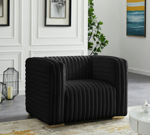 Load image into Gallery viewer, Ravish Black Velvet Chair