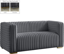 Load image into Gallery viewer, Ravish Grey Velvet Loveseat