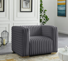 Load image into Gallery viewer, Ravish Grey Velvet Chair