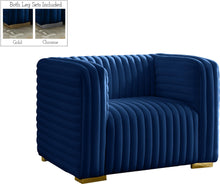Load image into Gallery viewer, Ravish Navy Velvet Chair