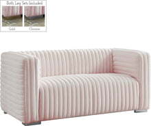 Load image into Gallery viewer, Ravish Pink Velvet Loveseat