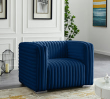 Load image into Gallery viewer, Ravish Navy Velvet Chair