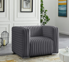 Load image into Gallery viewer, Ravish Grey Velvet Chair
