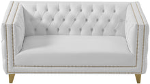 Load image into Gallery viewer, Michelle White Faux Leather Loveseat