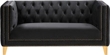 Load image into Gallery viewer, Michelle Black Velvet Loveseat