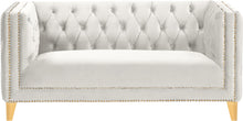 Load image into Gallery viewer, Michelle Cream Velvet Loveseat