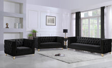 Load image into Gallery viewer, Michelle Black Velvet Loveseat