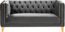 Load image into Gallery viewer, Michelle Grey Velvet Loveseat