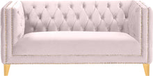 Load image into Gallery viewer, Michelle Pink Velvet Loveseat