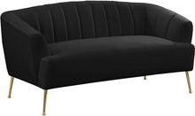 Load image into Gallery viewer, Tori Black Velvet Loveseat