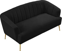 Load image into Gallery viewer, Tori Black Velvet Loveseat