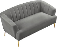Load image into Gallery viewer, Tori Grey Velvet Loveseat