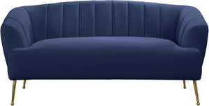 Tori Navy Velvet Loveseat