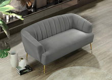 Load image into Gallery viewer, Tori Grey Velvet Loveseat