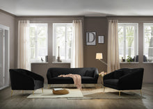 Load image into Gallery viewer, Hermosa Black Velvet Loveseat