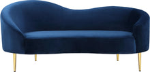 Load image into Gallery viewer, Ritz Navy Velvet Loveseat